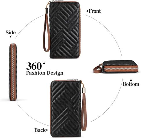 Goiacii Womens Wallet RFID حظر الجلود السعة الكبيرة سعة طويلة المحفظة معصم معصم in Kuwait