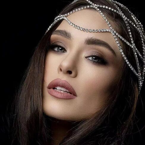 NAISKA Rhinestone Head Chain Wedding Bride Crystal Headpieces Caps Vintage 1920S Party Flapper Hair Headband Jewelry Gatsby Hair Accessories for Women and Girls in Kuwait