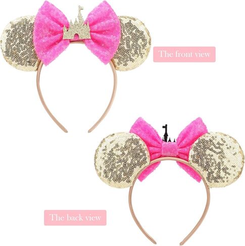 Dreshow Mouse Ears Bow Bow Headbands Minnie Ears Belder Glitter Party Decoration Cosplay Cosplay for Girls & Women in Kuwait