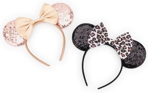 Dreshow Mouse Ears Bow Bow Headbands Minnie Ears Belder Glitter Party Decoration Cosplay Cosplay for Girls & Women in Kuwait