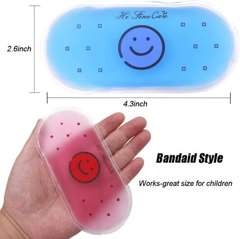 Small Ice Packs, Boo Boo Ice Pack for Injuries Hot & Cold Ice Packs Bulk Reusable Ice Pack Cold Compress for Pain Relief, Christmas Gift (4 Count (Pack of 1) Smile) in Kuwait