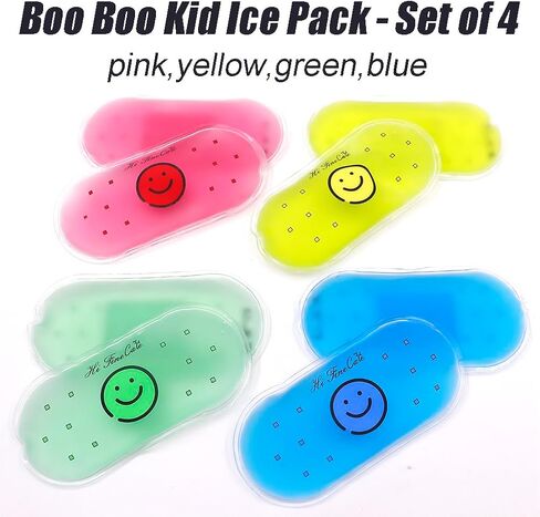 Small Ice Packs, Boo Boo Ice Pack for Injuries Hot & Cold Ice Packs Bulk Reusable Ice Pack Cold Compress for Pain Relief, Christmas Gift (4 Count (Pack of 1) Smile) in Kuwait