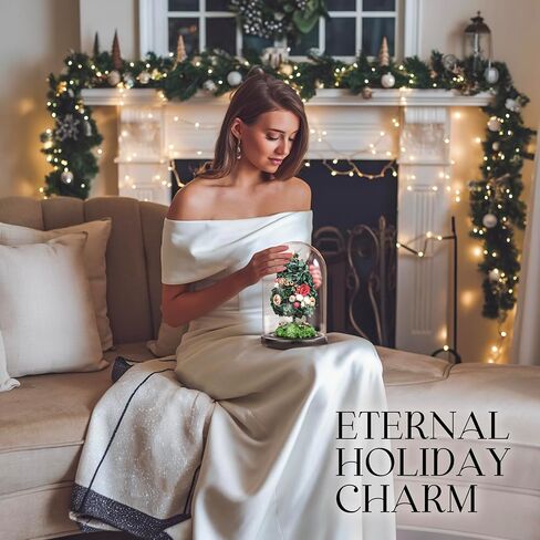 ارتفعت الزهور المحفوظة في قبة زجاجية مع الضوء - الزهور طويلة الأمد ، هدايا زهرة للنساء لأي مناسبة - ديكور المنزل ، يأتي مع صندوق هدايا سميكة - زهور زجاجية - أبيض/وردي in Kuwait