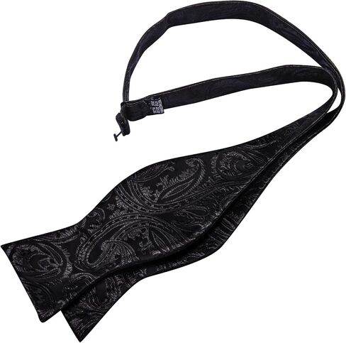 Barry.Wang Mens Bow Ties Paisley Solid Color Self Tie Bowtie Set Handkerchief Cufflinks Silk Wedding Party Classic in Saudi Arabia