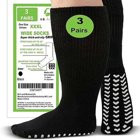 م. ورقة جوارب عريضة إضافية للأقدام المتورمة ، الجوارب لعلاج البدانة ، مستشفى الوذمة غير المصبوب من السكري. in Kuwait