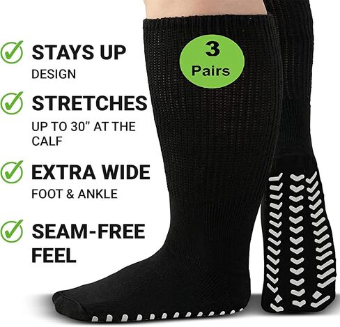 م. ورقة جوارب عريضة إضافية للأقدام المتورمة ، الجوارب لعلاج البدانة ، مستشفى الوذمة غير المصبوب من السكري. in Kuwait