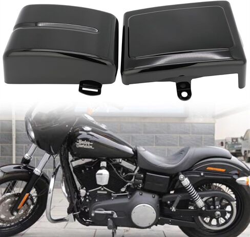 تغطية نادلة جانب البطارية لهارلي داينا بوب بوب ، Super Glide ، Wide Glide ، Switchback 2012-2017 / Street Bob 2013-2014 ، Gloss Black in Kuwait