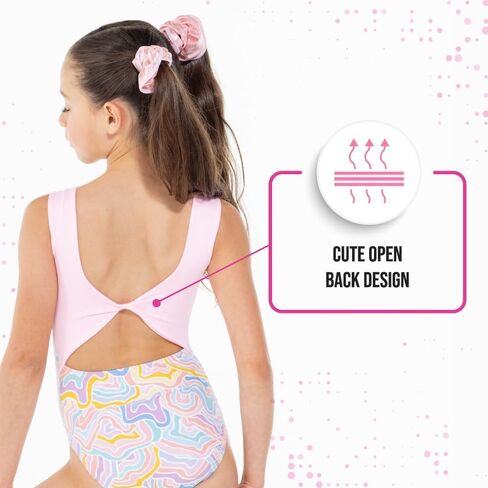 ثياب جمباز مفتوحة مريحة للفتيات ، بما في ذلك مطابقة scrunchie in Kuwait