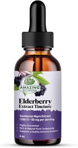 Elderberry Extract 15،000mg صبغة قوة - دعم المناعة العضوية وملحق العافية | شراب Elderberry Organic | 30 مل/1 أوقية in Kuwait