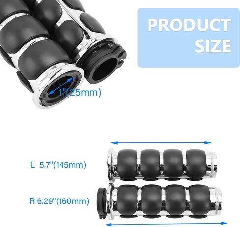 DREAMIZER 25.4MM Motorcycle Handlebar Grips 1 inch Compatible with Honda Shadow Spirit 750 Valkyrie Fury VTX1300 VTX1800 VT400 VT750 VT1100 - Smooth in Saudi Arabia