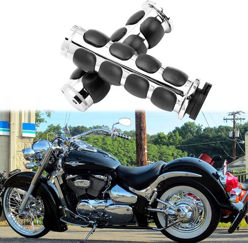 DREAMIZER 25.4MM Motorcycle Handlebar Grips 1 inch Compatible with Honda Shadow Spirit 750 Valkyrie Fury VTX1300 VTX1800 VT400 VT750 VT1100 - Smooth in Saudi Arabia