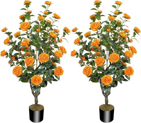 3.6FT Fake Topiary Trees Artificial Outdoor 2 Pcs Faux Cedar Tree UV Resistant Shrubs for Outdoor Patio, Porch, Garden Indoor Planters Home Decoration in Kuwait