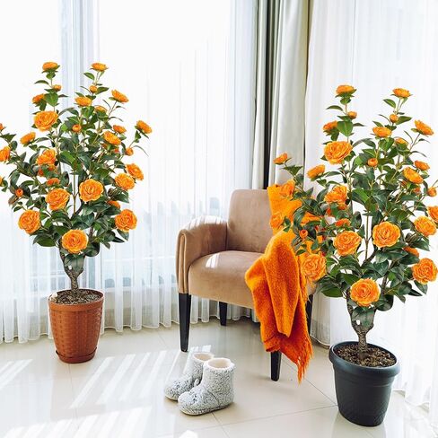 3.6FT Fake Topiary Trees Artificial Outdoor 2 Pcs Faux Cedar Tree UV Resistant Shrubs for Outdoor Patio, Porch, Garden Indoor Planters Home Decoration in Kuwait