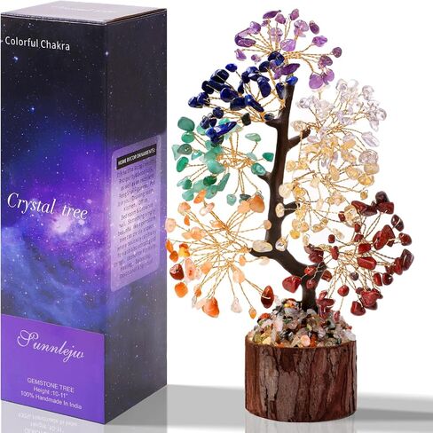 7 Chakra Crystal Tree of Life,Birthday Gifts for Women, Healing Crystal and Stones for Positive Energy,Gifts for Sister and Mom,House Warming Gift,Money Feng Shui Tree Decoration in Kuwait