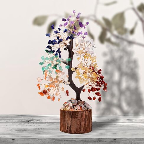 7 Chakra Crystal Tree of Life,Birthday Gifts for Women, Healing Crystal and Stones for Positive Energy,Gifts for Sister and Mom,House Warming Gift,Money Feng Shui Tree Decoration in Kuwait