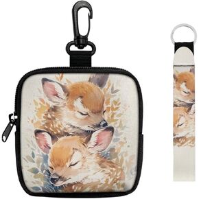 Hedgehog الأزواج Mini Coin Pouch Wallet مع سلسلة مفاتيح ، كرتون Lover Lover Small Storage Organizer Bag ، محفظة محفظة عملة البيج