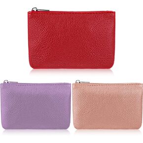 3pcs Coin Pouch for Men,Portable PU Mens Coin Pouch,12 x 8cm/4.72 x 3.15In Small Change Purse,Coin Purse for Women & Men for Credit Card Folded Bills ID Key Headset Lipstick Black