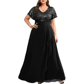 Pinup Fashion Women Plus Size Dressal Dresses - Sequin Devel Doors Guest Prom Prom Long Dress