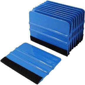 Zorfeter 10 Pcs 4 Inch Felt Edge Squeegee, Car Vinyl Scraper Decal Applicator Tool for Window Tint, Wallpaper, Decal Sticker Installation, with Black Felt Edge