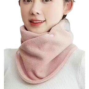 Solyinne Neck Warmer Scarf for Woman Thickened Warm Neck Gaiter with Two Buttons Riding Windproof Warm Scarf