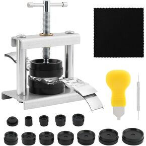 EMVANV Watch Press Tool Set, Watch Battery Replacement Tool Kit, Watch Back Case Closer for Closing The Watch Cover for Watch Repair Kits with 16 to 50mm Circular Dials(Silver)