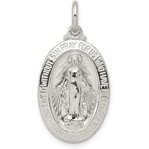 Diamond2Deal 925 Sterling Silver Medal Medal Pendant (L- 29 مم ، W- 15 مم)