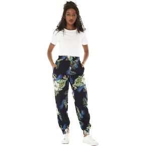 Women's Hawaiian Print Jogger Pants in Pineapple Garden Navy