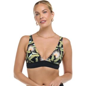 Skye Women's Standard Isabella Wide Band Triangle Bikini Top Swimsuit, Bali Lush Palm
