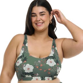 بود قفازات الجسم Amore Plus Bikini Top Swimsuit مع تفاصيل التعادل القابلة للتعديل ، متوفرة بأحجام 1x ، 2x ، 3x