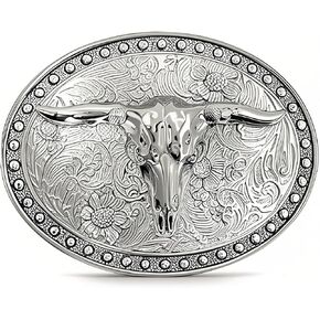 Superkred Western Cowboy Belt Buckles Men - Texas Longhorn Bull Western Belt Buckles for Men Women, Country Belts Buckle, Large Cowboy Belts Buckles for Man,Gfts for Dad Friends Family
