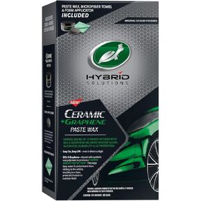Turtle Wax Hybrid Solutions Ceramic + Graphene Paste Wax مع الألياف الدقيقة ووسادة قضيب ، ولمعان وحماية الطلاء ، (جرة 5.5 أوقية)