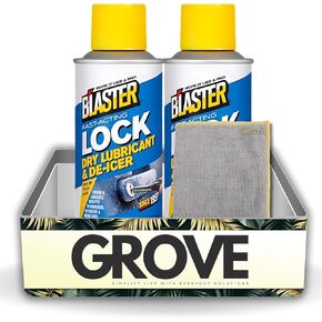 Grove Blaster Lock Dry Clatant و De -icer رذاذ 3 أوقية مع قطعة قماش من الألياف الدقيقة - زيوت التشحيم الجافة سريعة المفعول إلى أقفال عالقة - مثالية للتطبيقات التجارية والتجارية والبحرية - (3 عناصر)