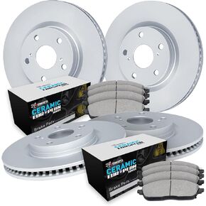 R1 Concepts Front and Rear Brakes and Rotors| Blank Brake Rotors| Front and Rear Euro Ceramic Brake Pads and Rotors Kit| Automotive Replacement Brake Kits