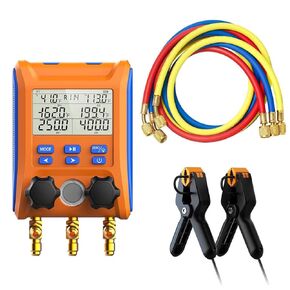 مقياس مجموعة Elitech Digital Mifold Set LMG-10 من مشعب صمام ثنائي الاتجاه وخرطوم شحن التبريد