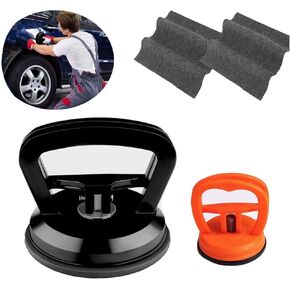 Car Dent Puller ، مجموعة أدوات مزيل Dent 2 عبوة مع قطعة قماش متطفلة نانو - رافع قوي للإصلاح بدون طلاء ، مناسب لجسم السيارة والزجاج والبلاط والمرايا (2.2 بوصة - 3.5 بوصة)