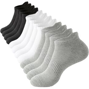 Mens Ankle Socks Cotton Running Socks Athletic Low Cut No Show Socks with Tab 6 Pairs