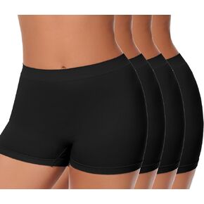 Plus Size XL-6XL BoyShorts Underwear for Women High Waisted Panties Stretch Boxer Boxer Briefs 4 Pack