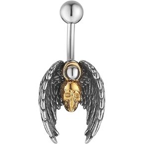 HZMAN Belly Button Rings for Women 14G Surgical Steel Belly Rings Gothic Belly Rings Navel Piercing Jewelry
