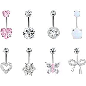 Lee & Ro Belly Button Ring 14g Belly Belly Percing Jewelry Rings Feled Stains Stains Steel