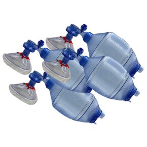 WNL Products 5000IBVM الممارسات التدريبية BVM CPR تشمل 4 مصورات تدريب على CPR للرضع ، 4 ضغط صمام حقيبة رضع ، 4 أكياس الخزان (4 عبوات)