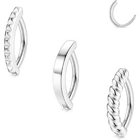 3Pcs Gold Belly Button Ring Hypoallergenic 316L Surgical Steel Sparkling CZ Heart Clicker Hoop Navel Jewelry for Women Body Piercing