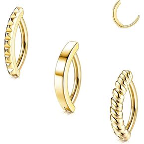 3pcs Belly Belly Button Ring Hypoallergenic 316L Surgical Steel Surpling Cz Heart Clicker Hoop Navel Jewelry for Women Body Percing in Saudi Arabia