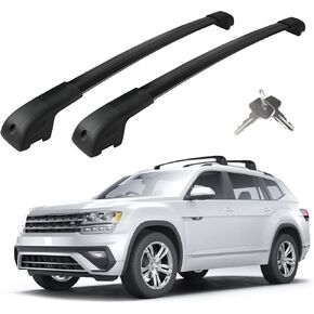 Roof Rack Cross Bars Compatible with Volkswagen VW Atlas 2017-2025 (Not for Atlas Cross Sport), Adjustable Aluminum 300LBS Anti-Theft Lock Cargo Carrier Rooftop Crossbar Accessories for Bike,Snowboard