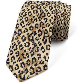 Feelyou Leopard Print Men's Ties 3.1x57 Inch Kids Cheetah Print Funny Ties for Men Gift Animals Print Theme（No Real Fur）