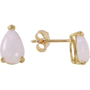 1.55 Carat 14k High Polished Solid Yellow Gold Stud Earrings Natural Opal