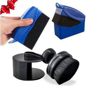 2 Pack Auto Detail Brushes, Portable Car Tire Brush with Seal Cover Design,tire shine applicator,High Density Soft Detailing Brush for Tire Shine Polish Wax Applicator,Car brush for Dashboard, Leather