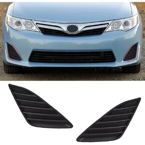 Moonlinks متوافقة مع غطاء ضوء الضباب Toyota Camry 2012-2014 ، السائق الأمامي ومصباح الضباب الجانبي للركاب لـ Camry Xle/L/L/Hybrid ، يستبدل 5212706260 5212806260 أسود (زوج واحد)