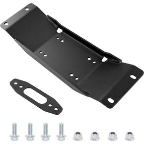 Winch Mount Plate Bracket Kit Compatible with 2022-2025 Polaris Ranger Midsize SP 570/ 570 Crew, Heavy Duty Steel Plate, Black Powder-Coated