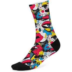 Unisex Novelty Artistic Geometric-Patterned Mid-Calf Socks