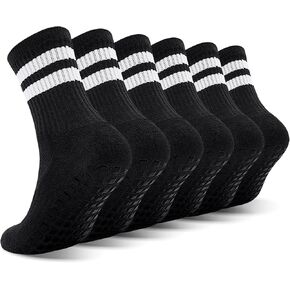 ELUTONG Youth Grip Soccer Socks Kids Grips Athletic Sports Crew Sock for Baseball Football Basketball Boys Girls 6 Pack